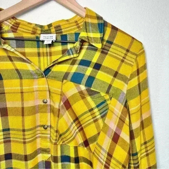 Yellow Plaid Women's Top - Picture 3 of 12
